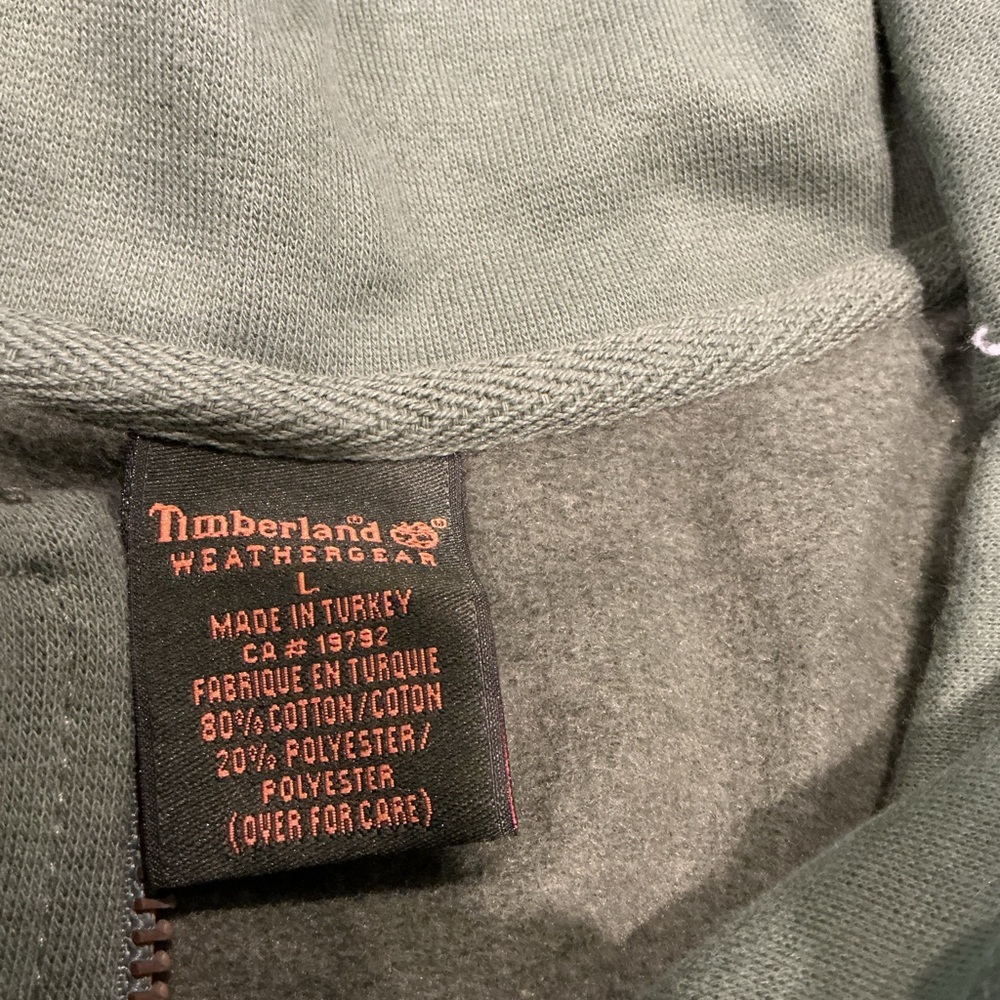 Timberland Weathergear Men’s Quarter Zip Pullover Sweatshirt Size L Olive Green - Picture 8 of 9